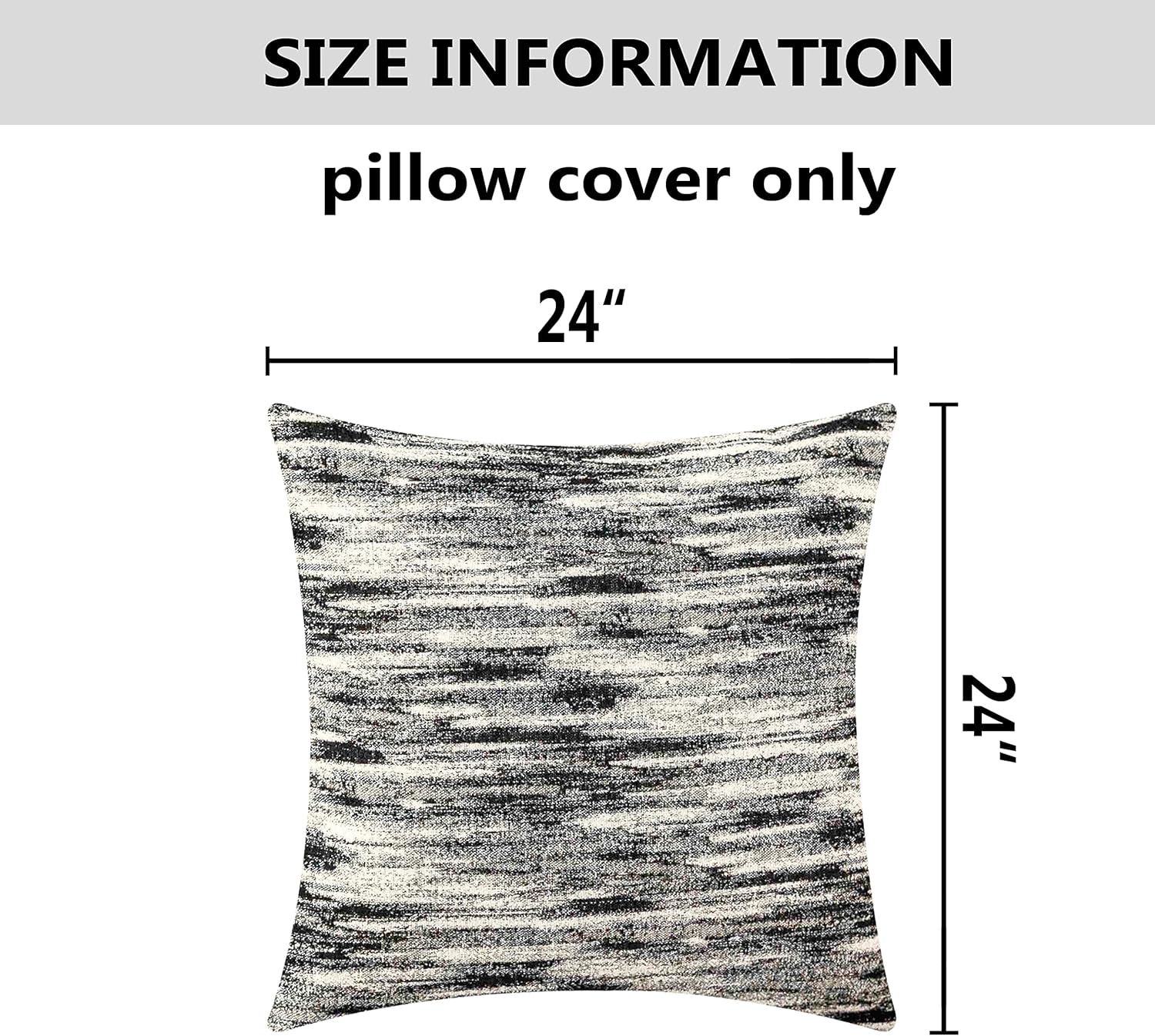 Home Brilliant 24x24 Pillow Covers Modern Square Supersoft Decorative Euro Shams Accent Pillowcases for Bedding Room Patio Toddlar Gilrs Holiday, 2 Pieces(60 x 60 cm), Black and White