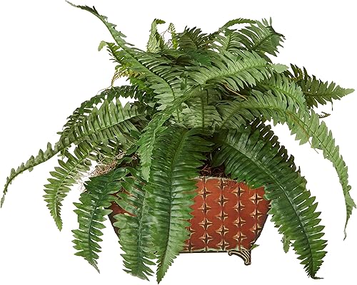 Miniatura 2 de Nearly Natural Helecho Boston en maceta metálica