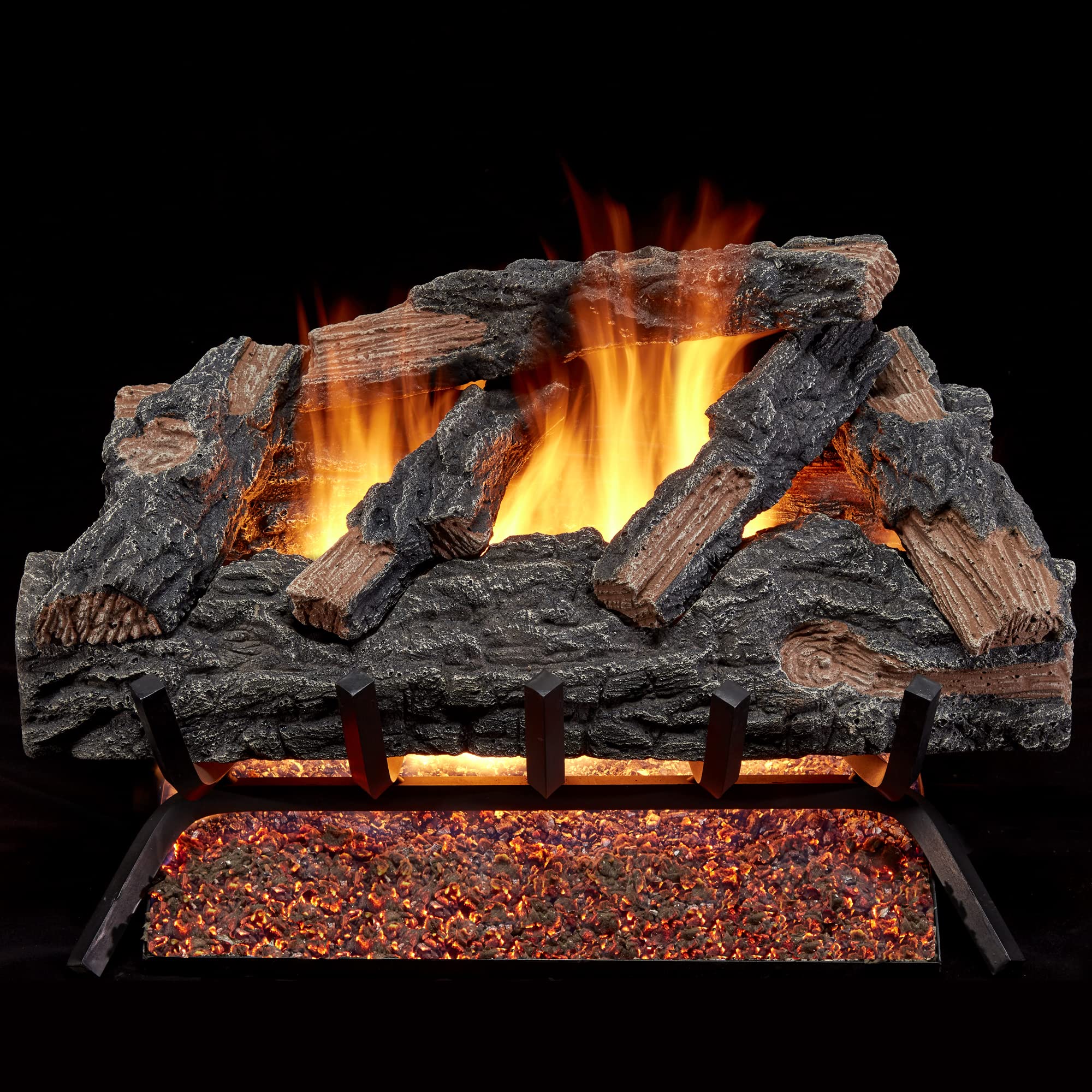 HearthSense Mountain Oak Vented Gas Log Set (24 Inches) : Amazon.co.uk: DIY  u0026 Tools