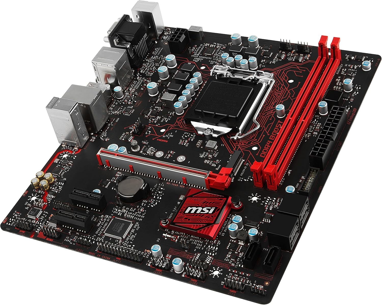 De dalt a baix view of MSI B250M GAMING PRO Motherboard