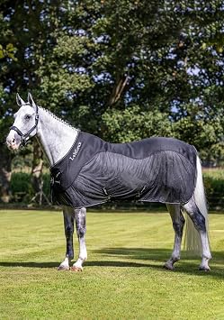 LeMieux Kudos Mesh Sports Cooler Blanket - Mesh Topline Panel - Lightweight - Temperature Control - Black - 78