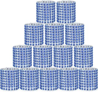 Blue Napkin Rings Bulk Set of 150pcs,Wedding Diamond Crystal Rhinestone Napkin Rings Adornment for Wedding Reception, Dinner, Place Settings, Holiday Parties or DIY Decoration (150,Blue)