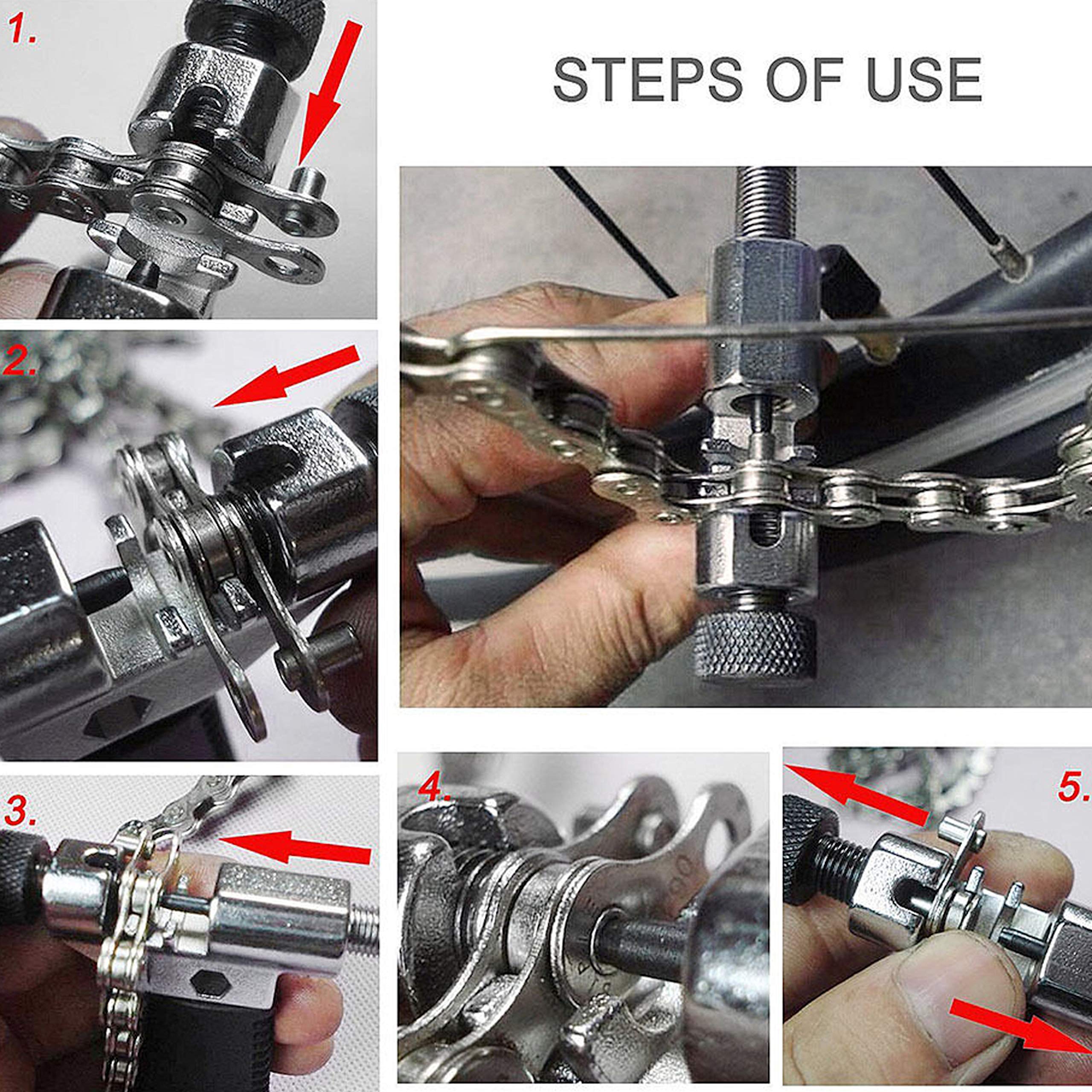 Outil Dérive-Chaîne Vélo LUPO - Extracteur De Rivets Pour Chaîne Route Et VTT (Acier Inoxydable) - 3