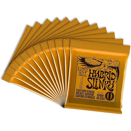 Amazon.com: Ernie Ball 2222-12 Cuerdas híbridas para guitarra eléctrica  Slinky (12 juegos) : Instrumentos Musicales