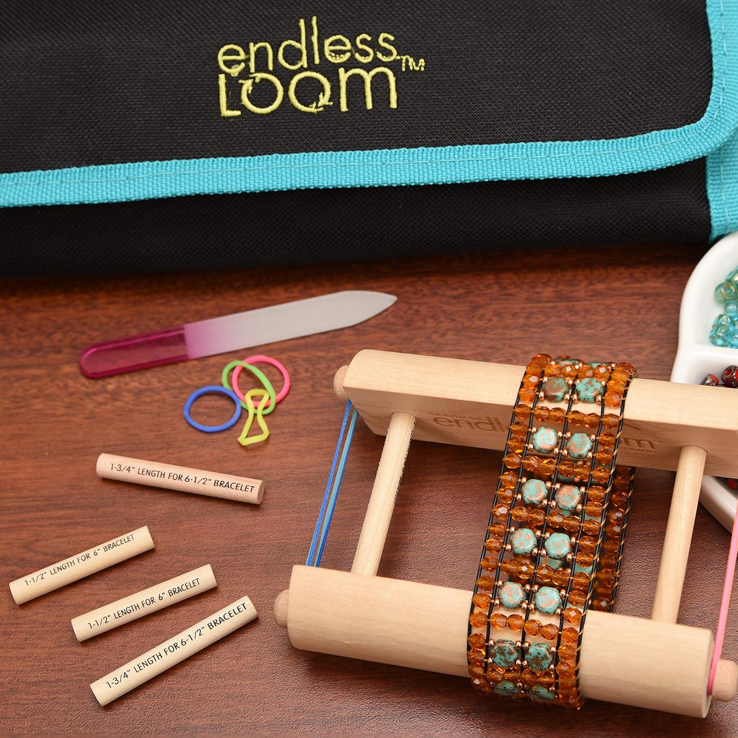 The Beadsmith Rod Set Accessory Pack – 1 1/2" and 1 3/4" Loom Sizing Rods for Creating 6" and 6.5" Bracelets, Compatible with Endless Loom by Deb Moffatt Hall, 2 of Each Size, 4pc