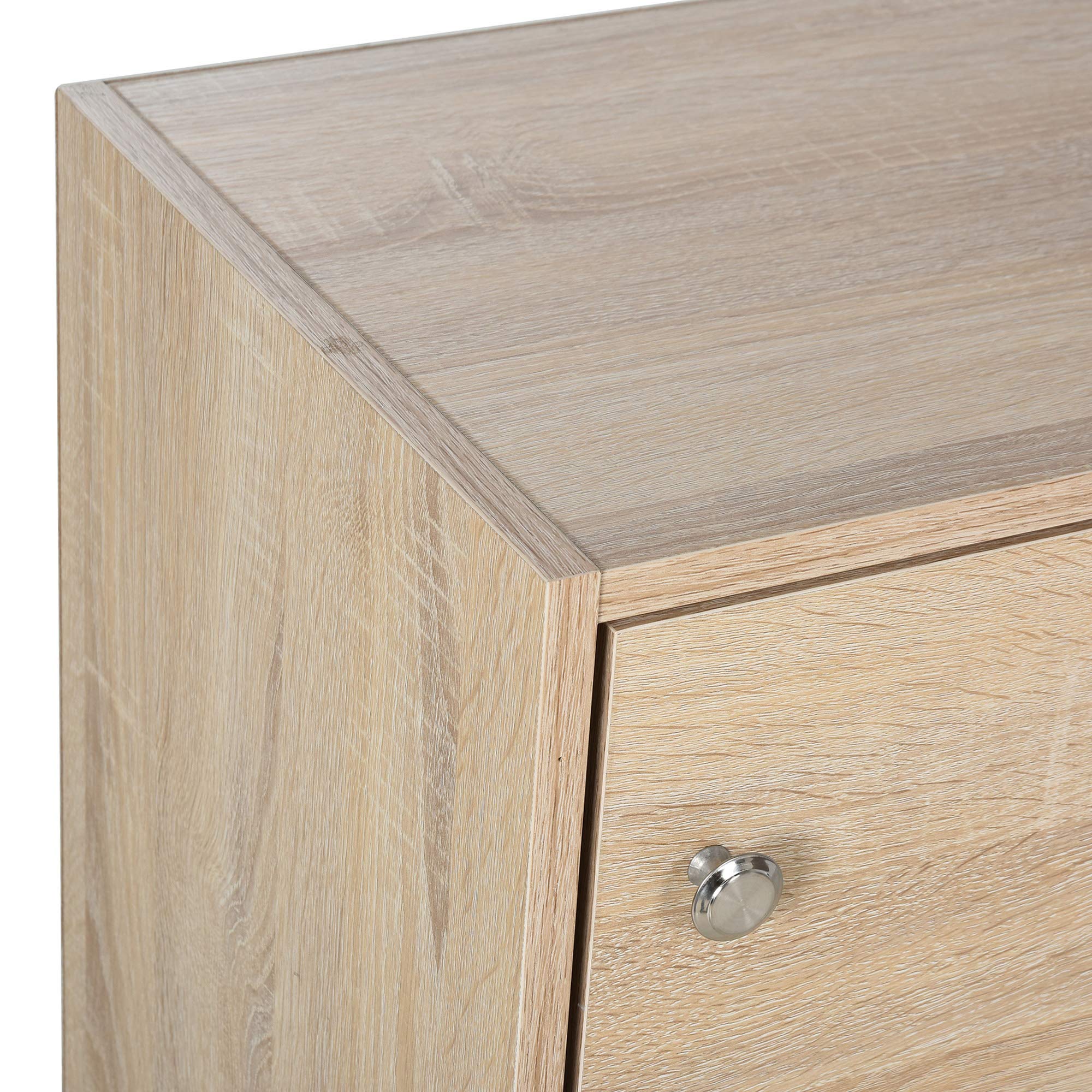 HOMCOM Mobiletto Multiuso con 3 Ripiani in Legno e 3 Antine per Casa, Camera, Soggiorno o Ufficio, 48x34x100cm