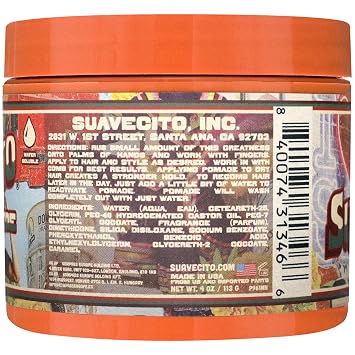 Suavecito Pomade Original Hold For Men 4 oz, 1 Pack - Medium Shine Water Based Wax Like Flake Free Hair Gel - Easy To Wash Out - All Day Hold For All Hairstyles - Amber Skies