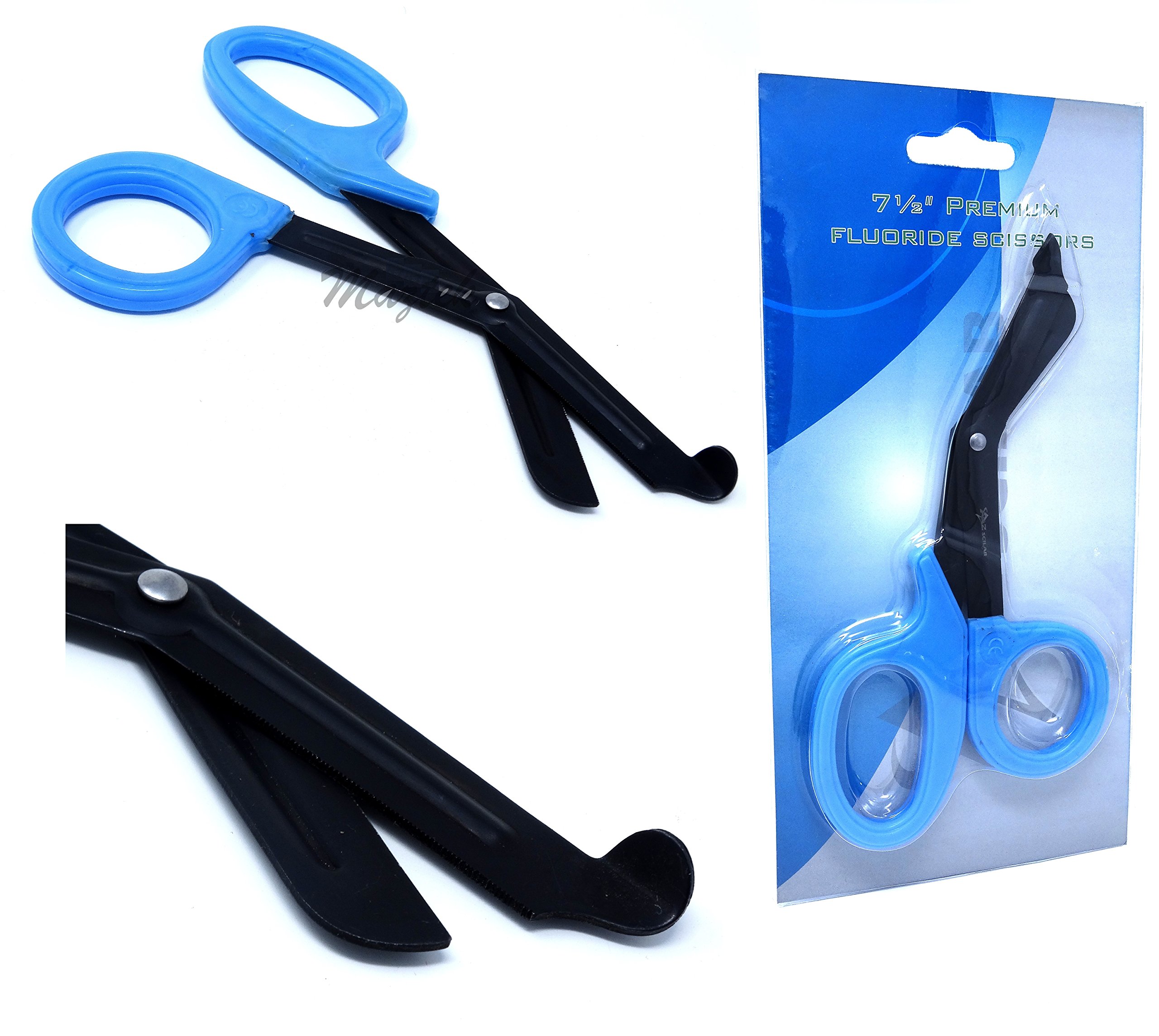 Sky Blue Fluoride Coated Trauma Paramedic EMT Shears Scissors 7.5" (A2Z Brand)
