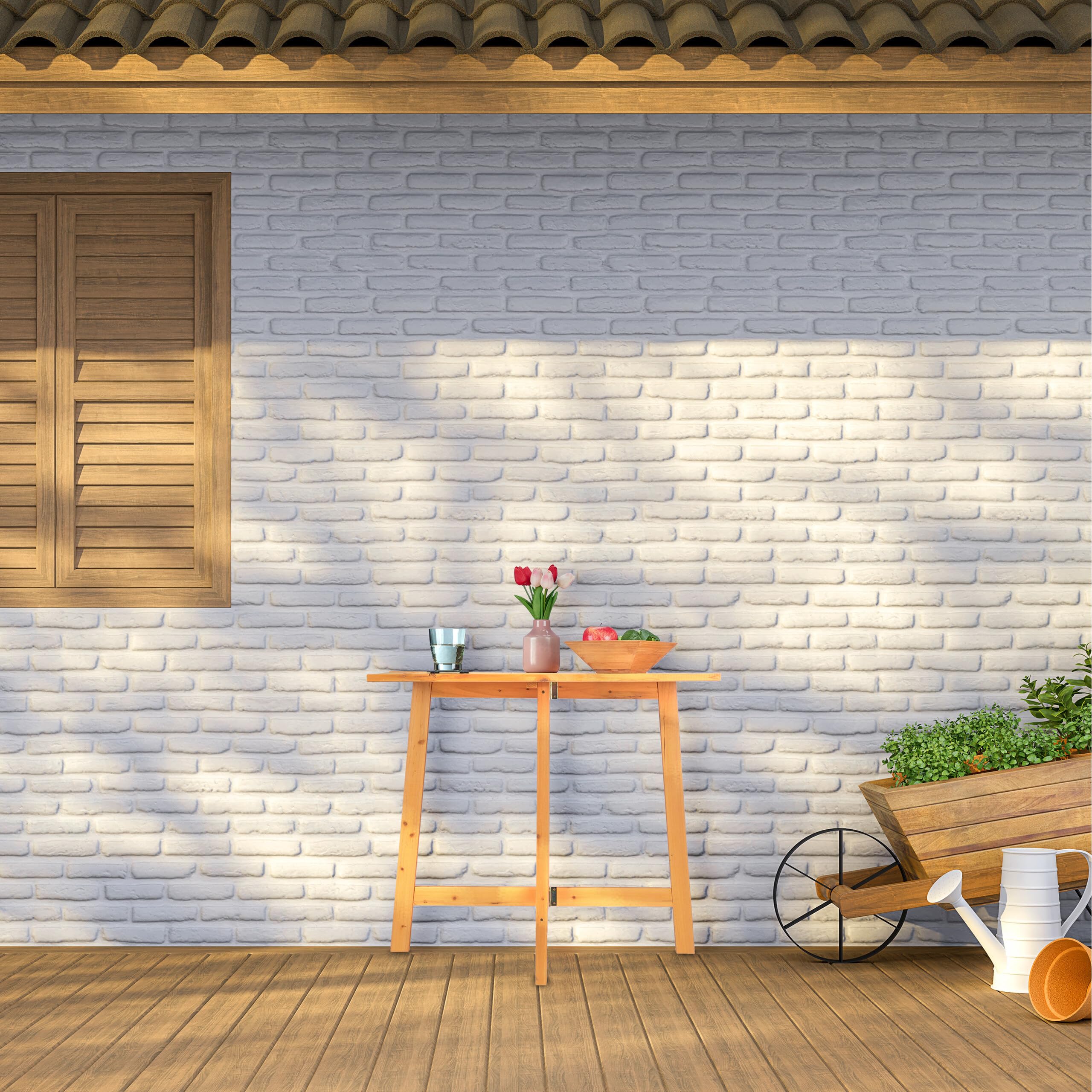 Relaxdays Mesa Plegable, Madera, Mesita Rectangular Terraza, Exterior, Balcón y Jardín, de Pared, 73x80x50 cm, Natural