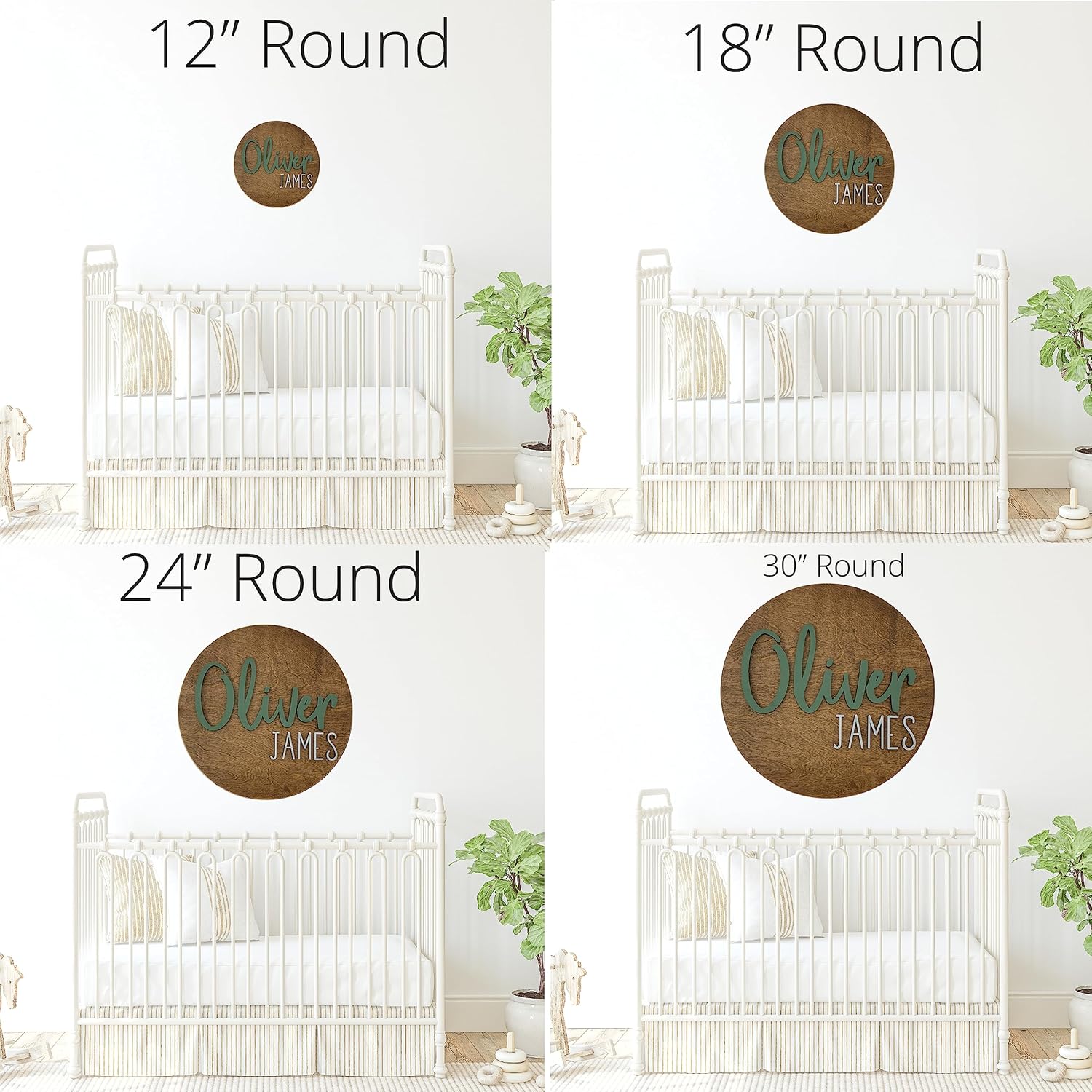 Round Baby Name Signs for Nursery, for Nursery, Customized Wood Name Plaque, Baby Girl Room Décor, Personalized Name Wall