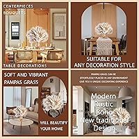 Vista 2 de 130PCS Natural Dried Pampas Grass Boho Home Decor Bouquet Phragmites Dried Flowers Bouquet for Wedding Floral Arrangements Home Decorations (130PCS)