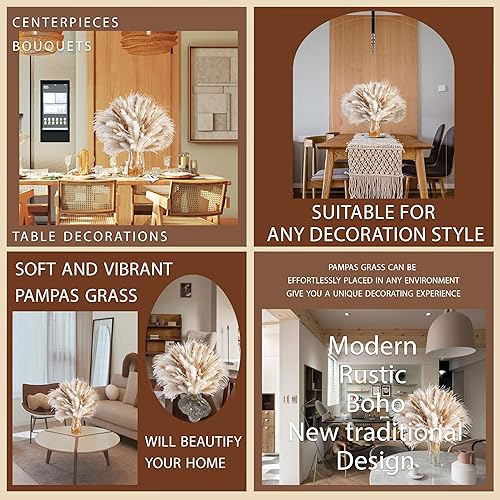 Miniatura 2 de Ramo de flores secas naturales de las pampas, ramo bohemio para decoración del hogar, ramo de flores secas para bodas, arreglos florales, decoración