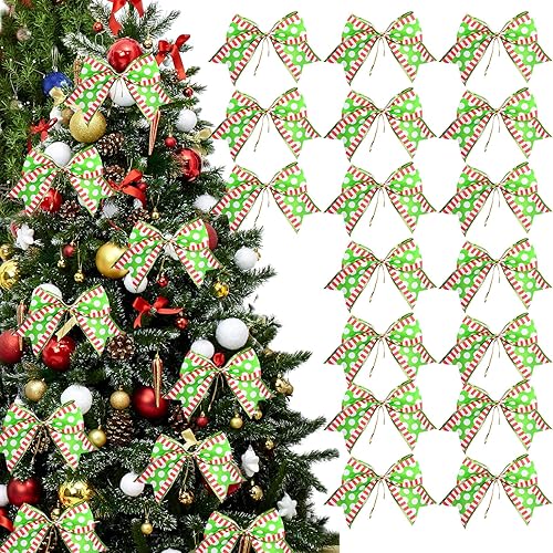 MBJZSL 24 lazos grandes de lunares, coronas, adornos para guirnaldas, manualidades, boda, hogar, interior y exterior, decoración de fiesta (6