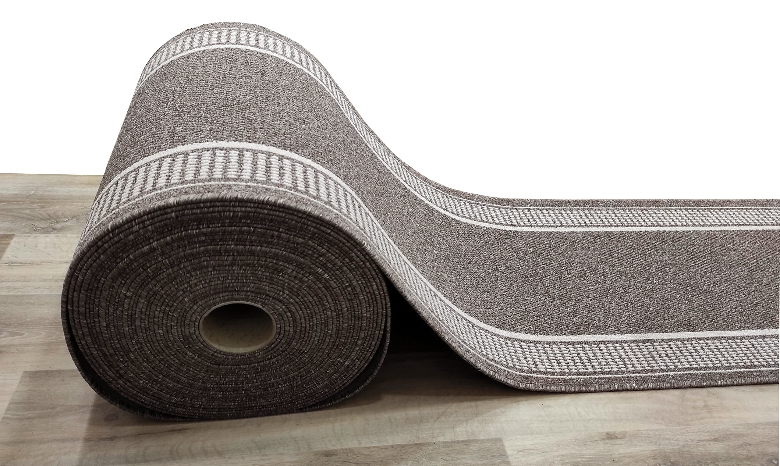 Tadi & Imperio1979 Tapis Long pour Couloir, Cuisine, entrées antidérapantes, Coloris Taupe et Anthracite, Lavable en Machine et à la Main.