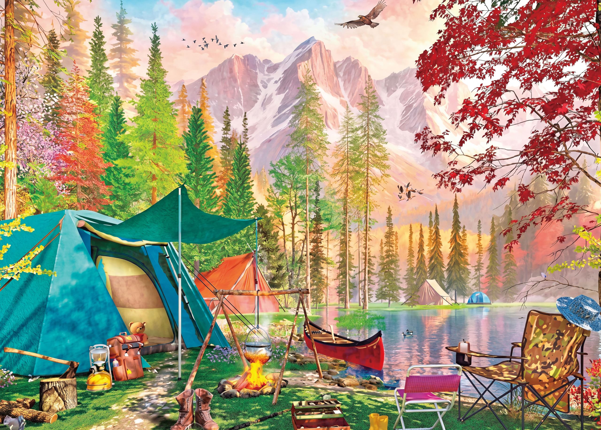 AveJoys Jigsaw Puzzles for Adults 1000 Piece Camping Tranquility 27.56 x 19.69 Inch Educational Game Challenge Jigsaw Puzzles for Adults 1000 Pieces