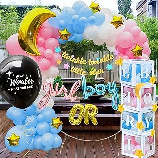 191 PC Twinkle Twinkle Little Star Gender Reveal Decorations - Includes Gender Reveal Balloon Arch Garland & GIRL BOY Balloon Boxes & Gender Reveal Balloon and More – Gender Reveal Ideas