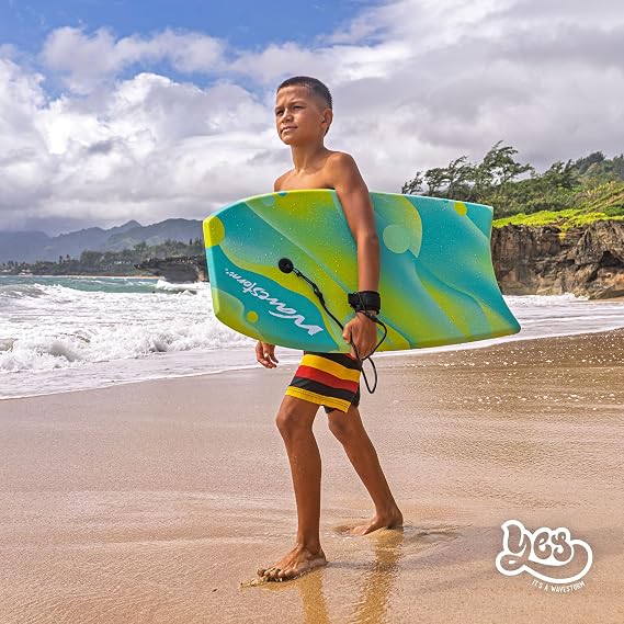 Wavestorm 36in Bodyboard | Graphic top Deck with high Density Slick Bottom | for Kids and Adults | Foam Construction with Accessories | Includes Basic Leash