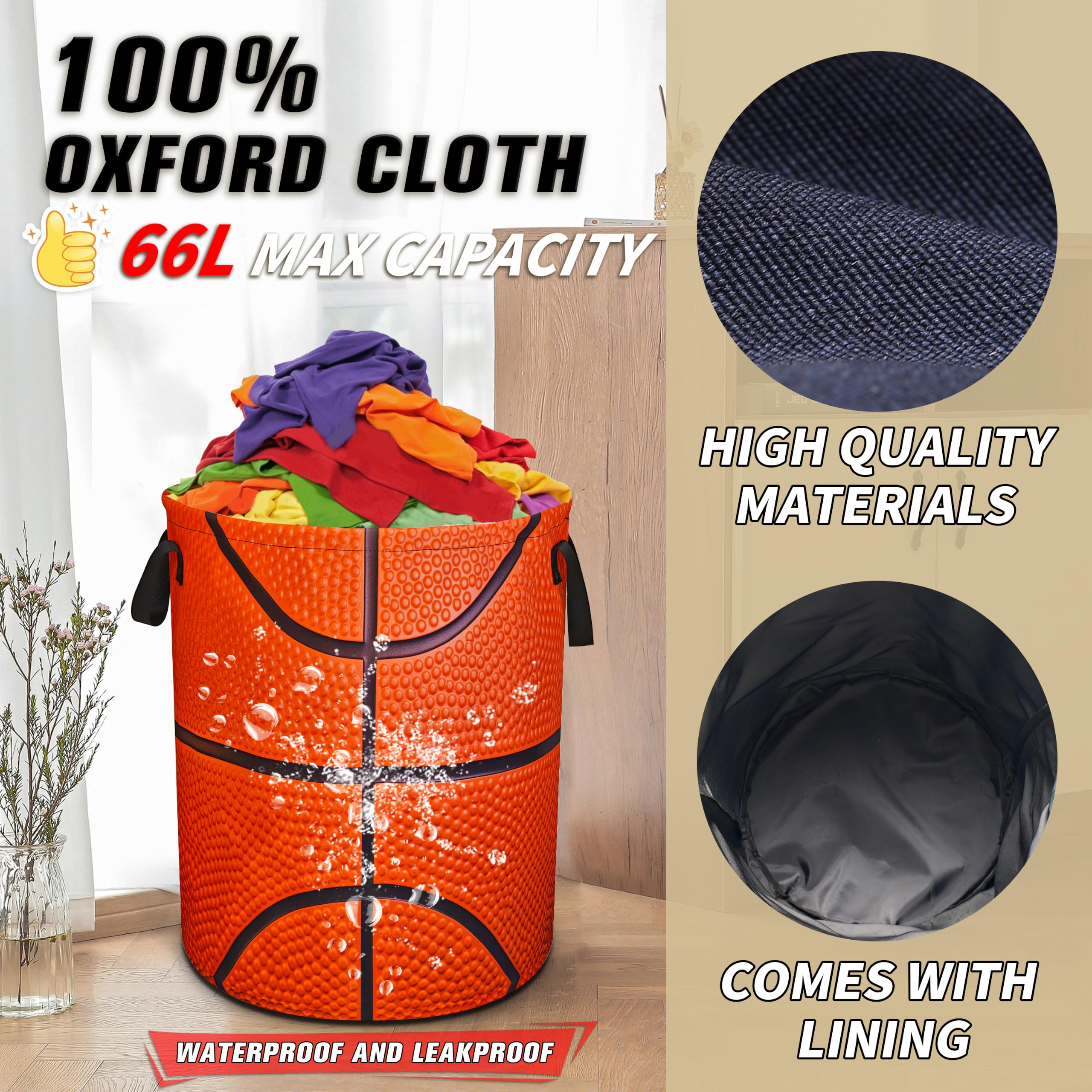 Basketball Laundry Basket - Fun & Foldable! -4 Basketball Laundry Basket - Fun & Foldable! -4