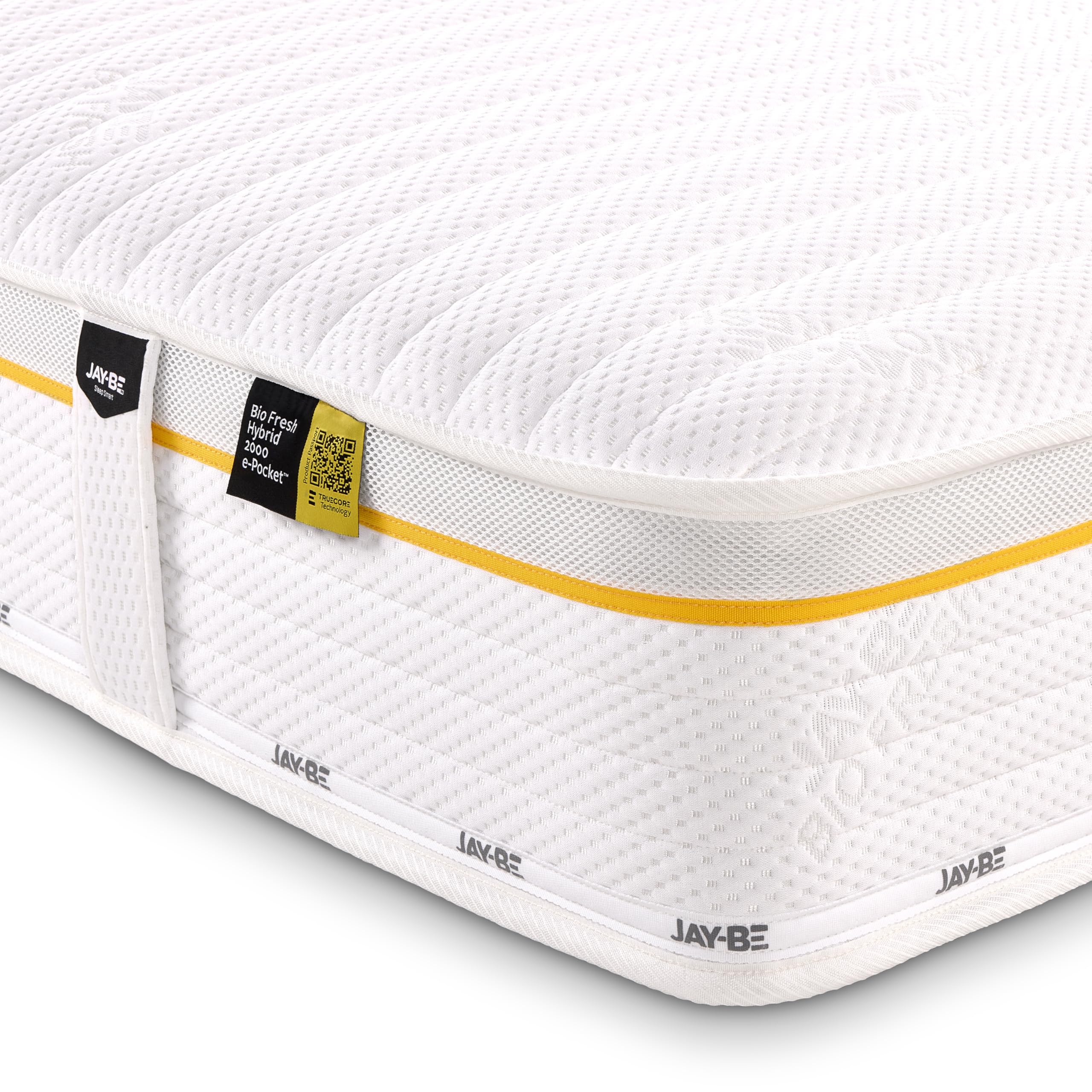 JAY-BE Bio Fresh Hybrid 2000 Single Bed Mattress, 3ft, 23cm Thick, Pocket Sprung, Medium Mattress, Enriched with Mint for Natural Freshness (190 x 90 x 23cm)