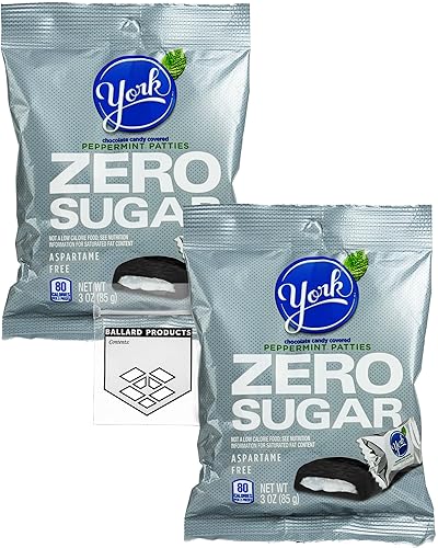 York Mints - Paquete de 2 bolsas de caramelos sin azúcar, paquete con bolsa de bolsillo Ballard Products