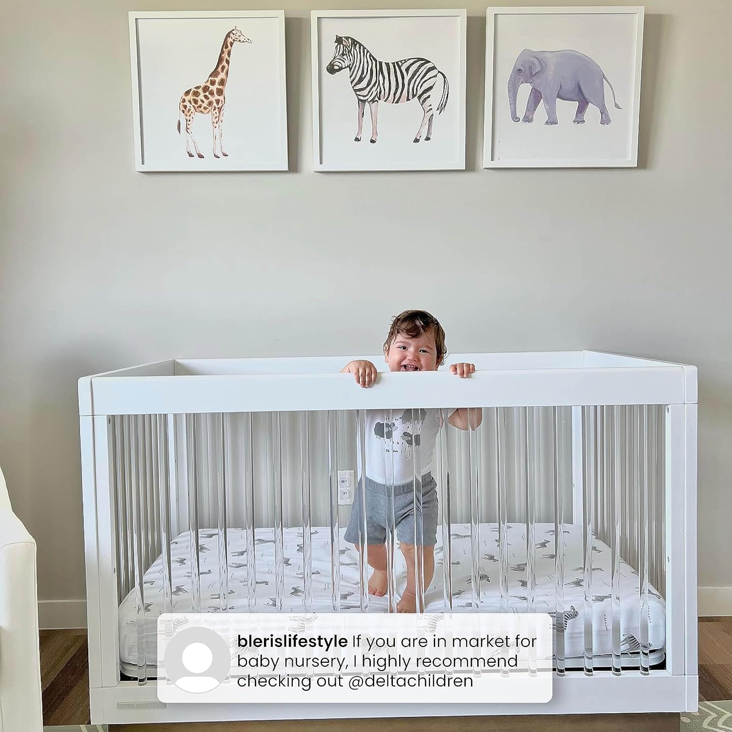 Delta Children James Acrylic 4-in-1 Convertible Crib - Greenguard Gold Certified, Bianca White/Acorn - Image 6