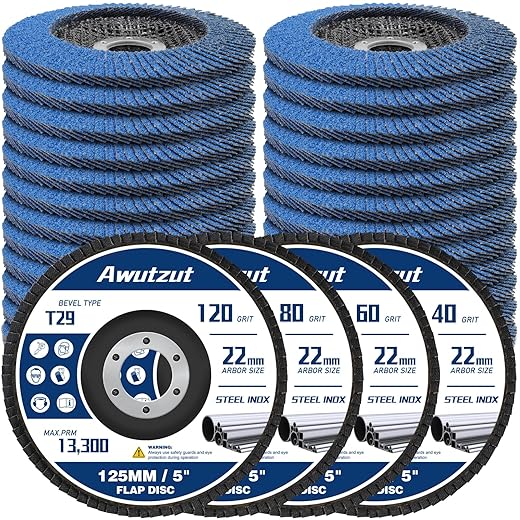 Disc Blades 125MM Abrasive Grinder Grit 40/60/80/120 for Angle Grinder 22PCS