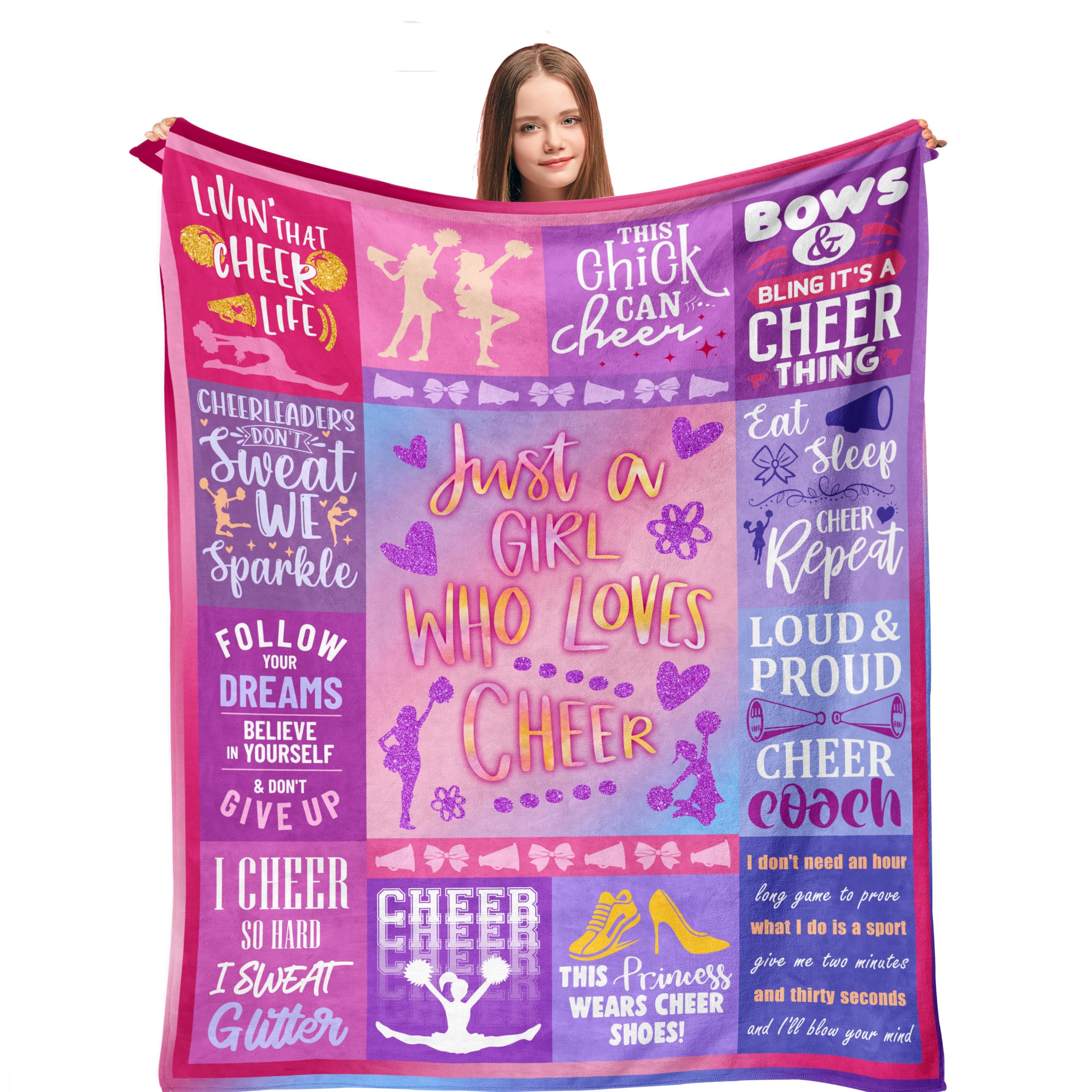 Linxher Cheerleading Gifts, Cheer Gifts for Cheerleaders, Cheerleader Gift for Girls/Women, Cheer Christmas Stuff Gift for Team, Cheerleading Blanket