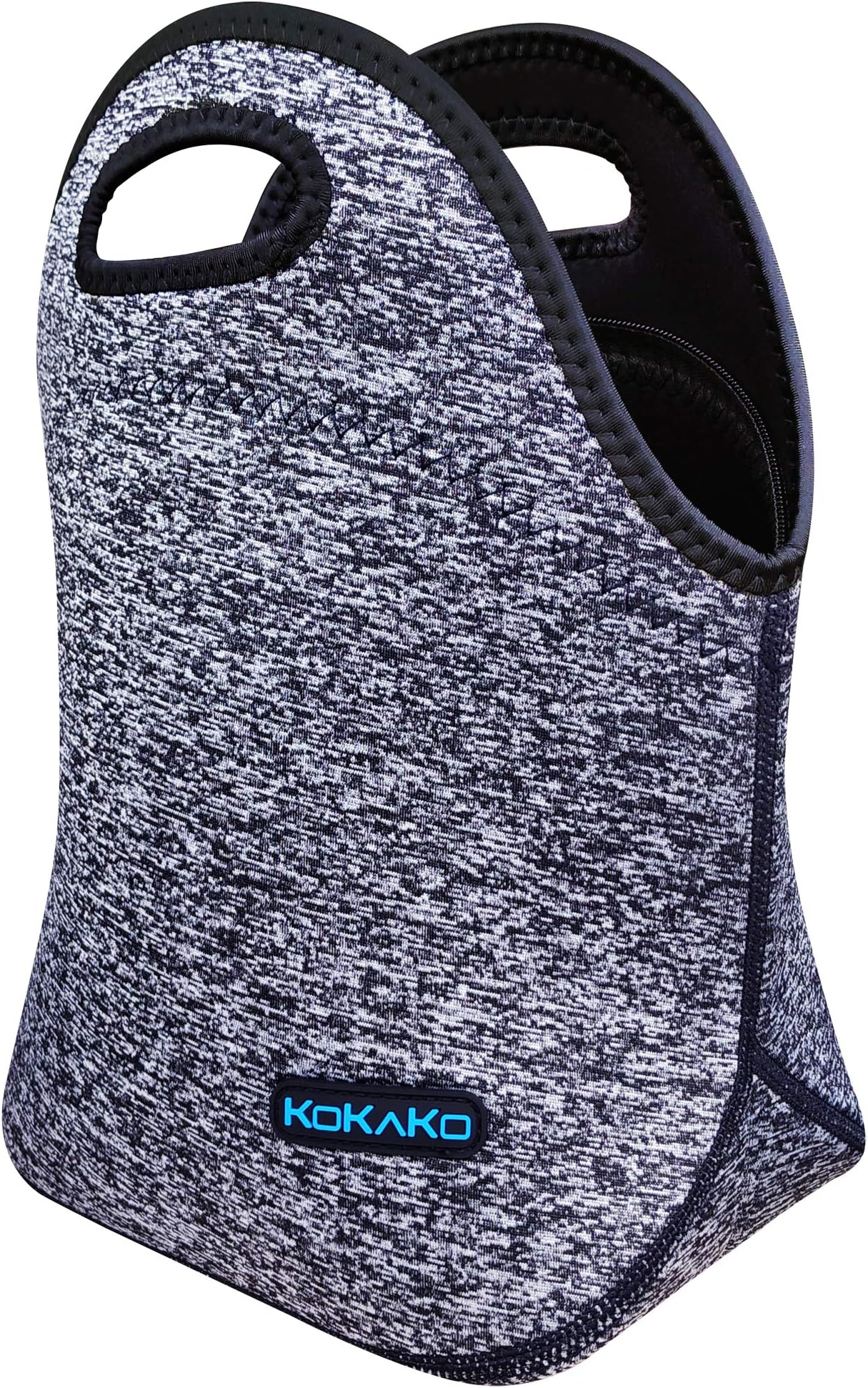 Lunch Boxes Neoprene Small Lunch Bag by KOKAKO Tote Washable Insulated Waterproof for Men Women Kids(DarkGray)