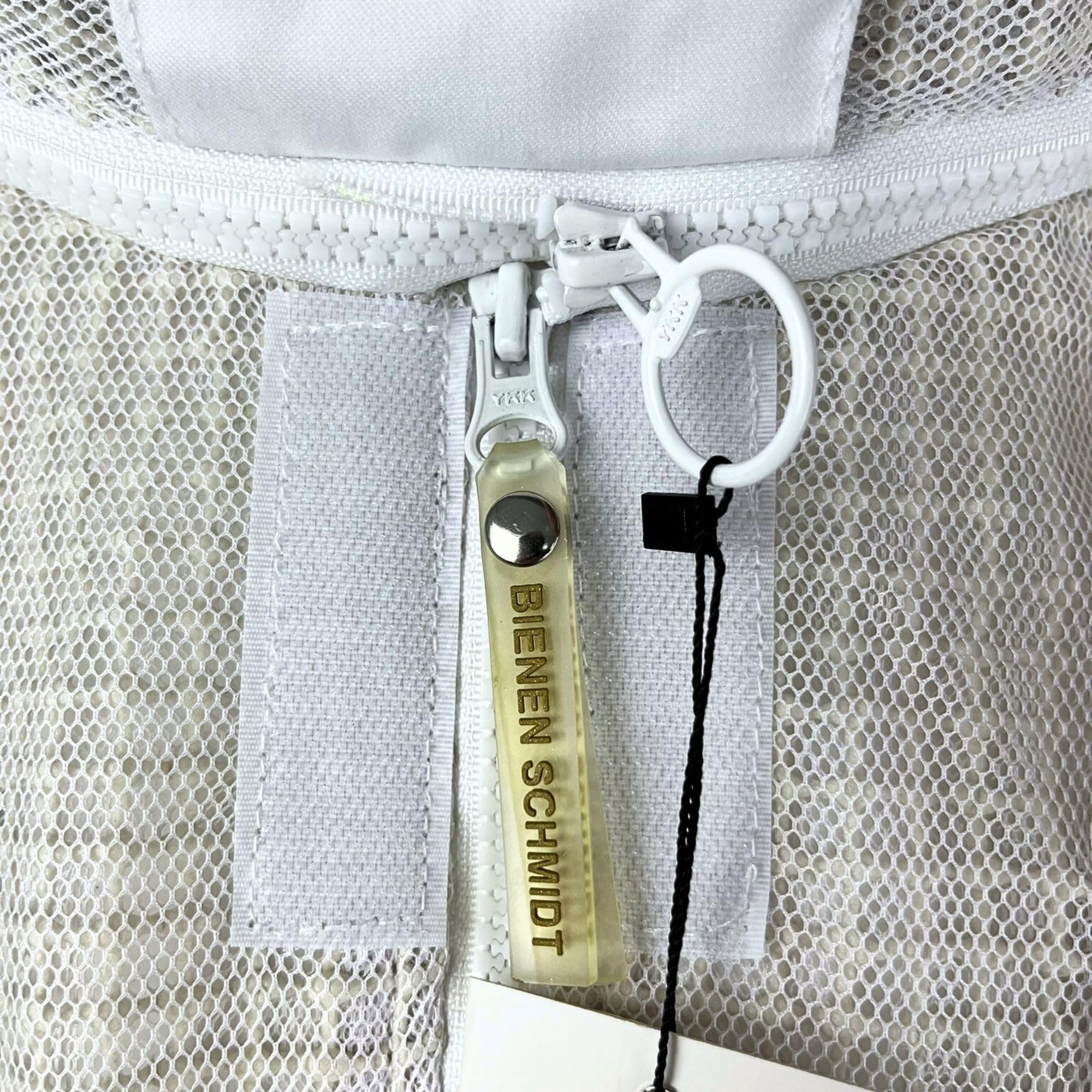 Imkerschutzjacke Imkerjacke Full-Air mit integriertem Schleier weiß mit Reißverschluss Größe S