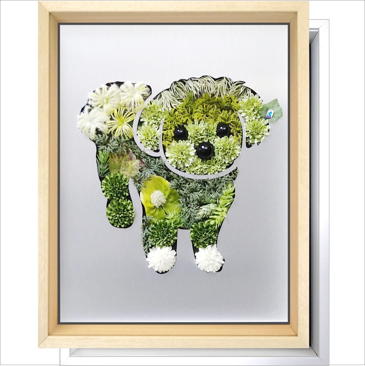 オーダー用パネル生地マルチーズフルーツ絵画風犬パネル