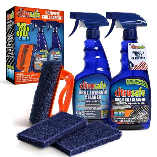 Grill Care Kit BBQ Grid and Grill Grate Cleanser by Citrusafe 16 oz Each