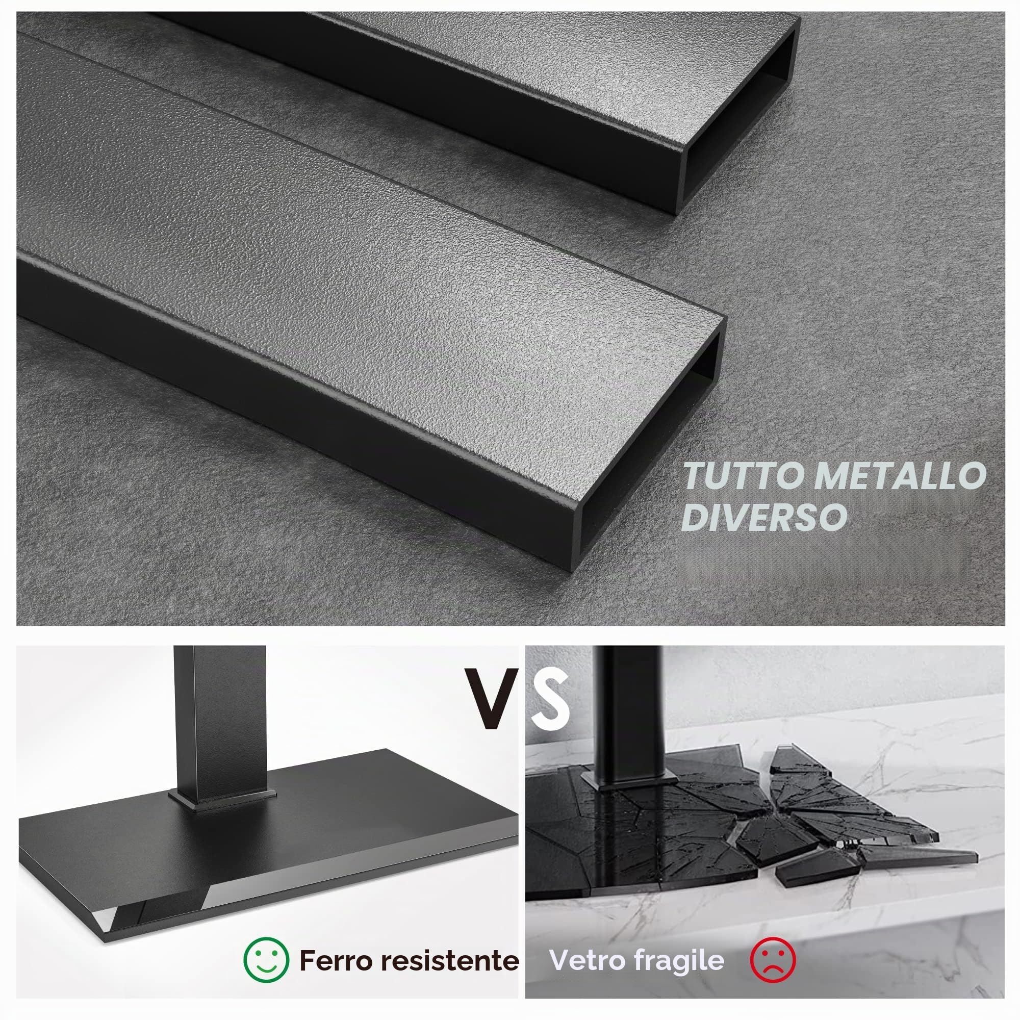 FITUEYES Supporto TV da Pavimento per 27-65 Pollici, Porta TV da Terra con Ferro Base, Girevole e Altezza Regolabile Max VESA 400x400mm Portata 40kg