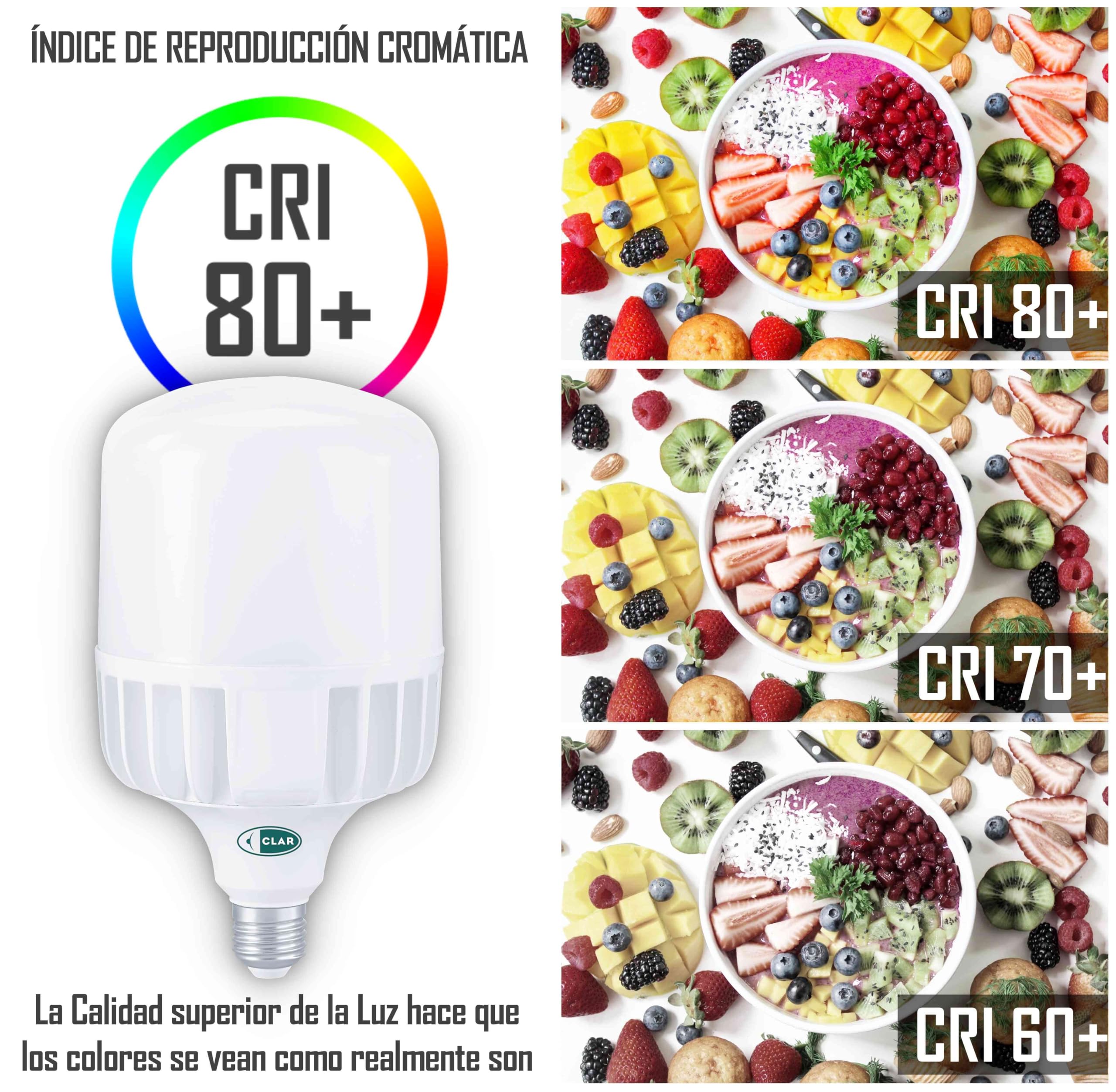 CLAR – Bombilla LED E27 (Blanco Frío (6000ºk), 50W (Pack 2))