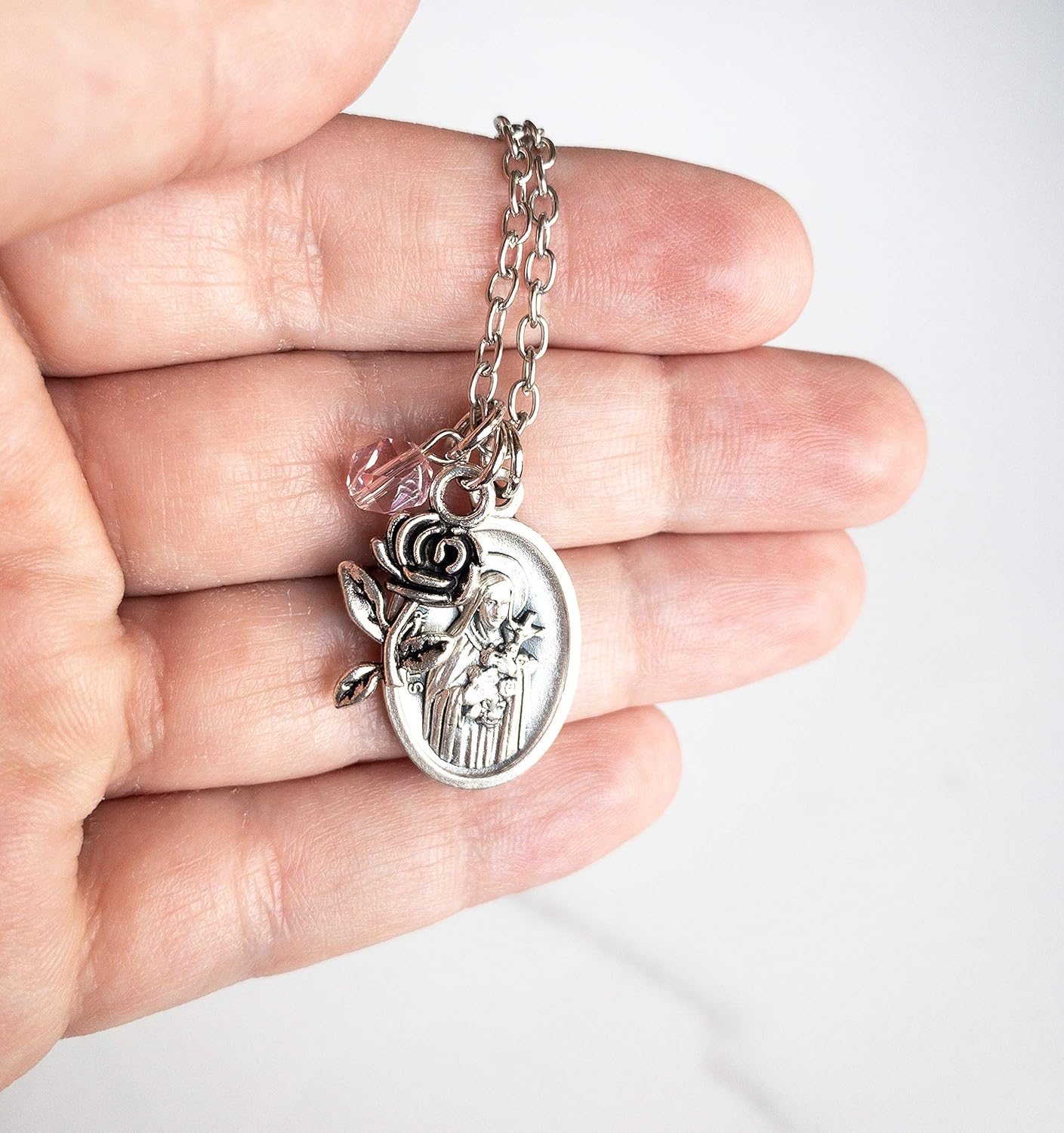 St Therese of Lisieux Necklace Catholic Confirmation Gift for Girls - Image 5