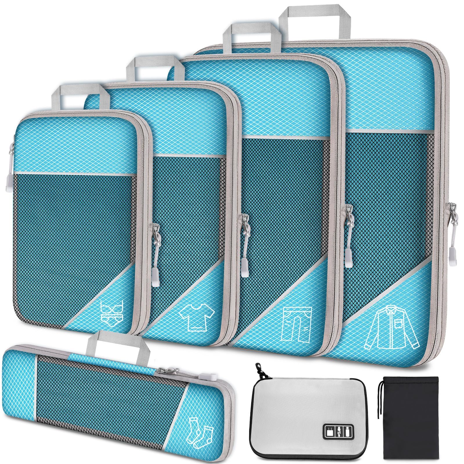 Amazon.com: NiHome 7PCS Compression Packing Cube Set Expandable