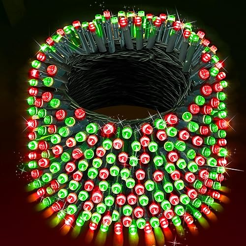 Miniatura 21 de XURISEN Luces de Navidad LED de 551 pies, 1400 luces LED para exteriores con cable verde, luces de cadena, 8 modos con temporizador con memoria,