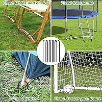 Vista 6 de Gtongoko Trampoline Stakes, Trampoline Accessories, Ground Stakes Heavy Duty with T Hook, Ground Anchors, Rebar Stakes, High Wind Tent Anchors