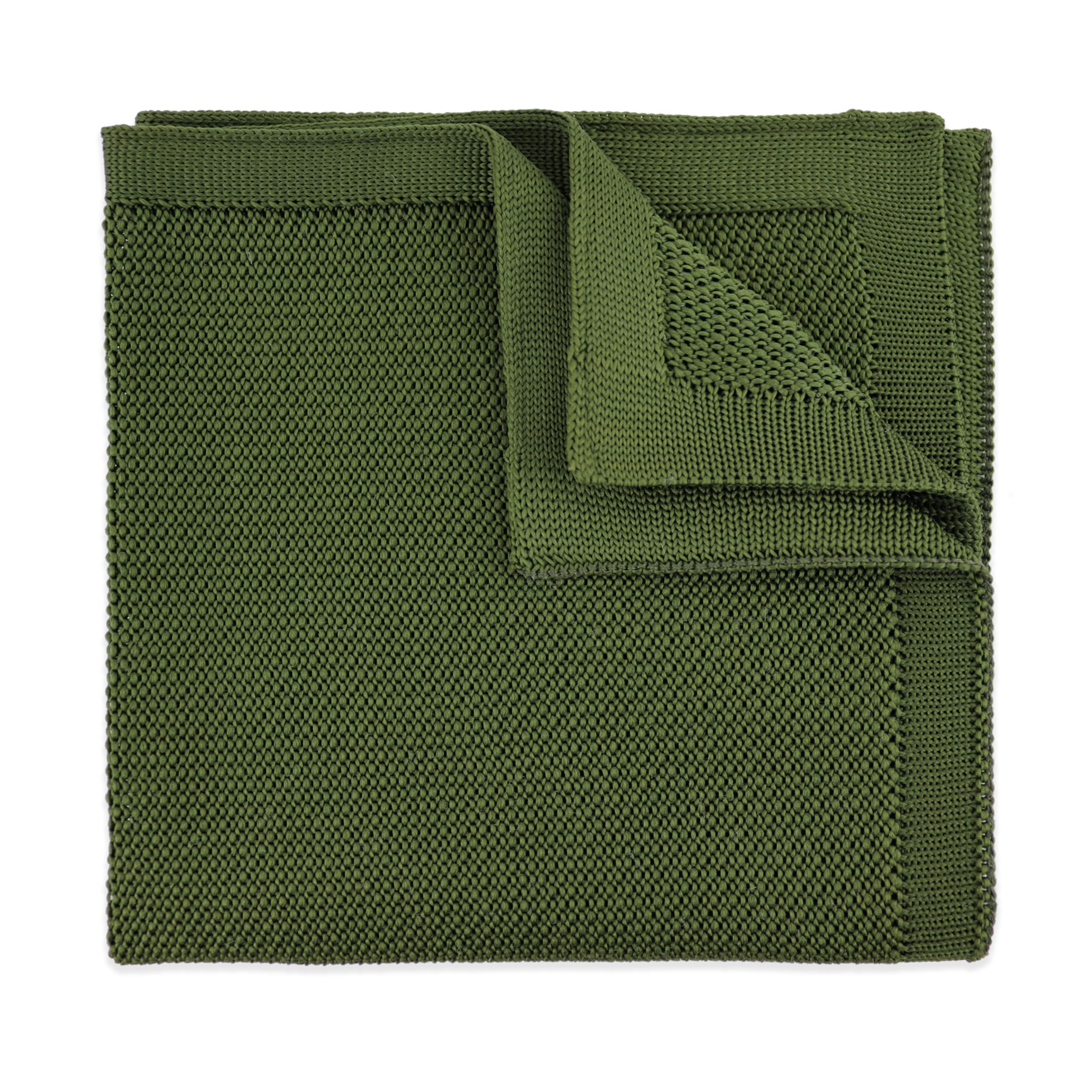 The Gents Lab Men's Olive Green 100% Polyester Knitted Pocket Square (Olive Green)