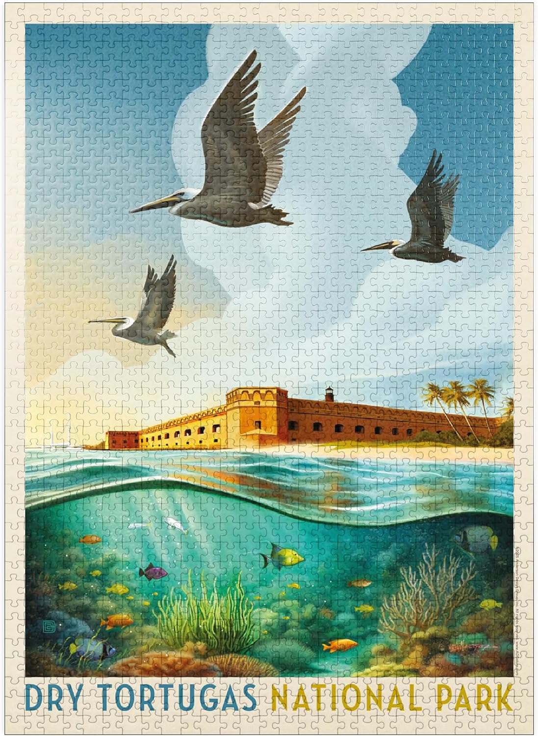 MyPuzzle Dry Tortugas National Park: Reef View - Premium 1000 Piece Jigsaw Puzzle for Adults