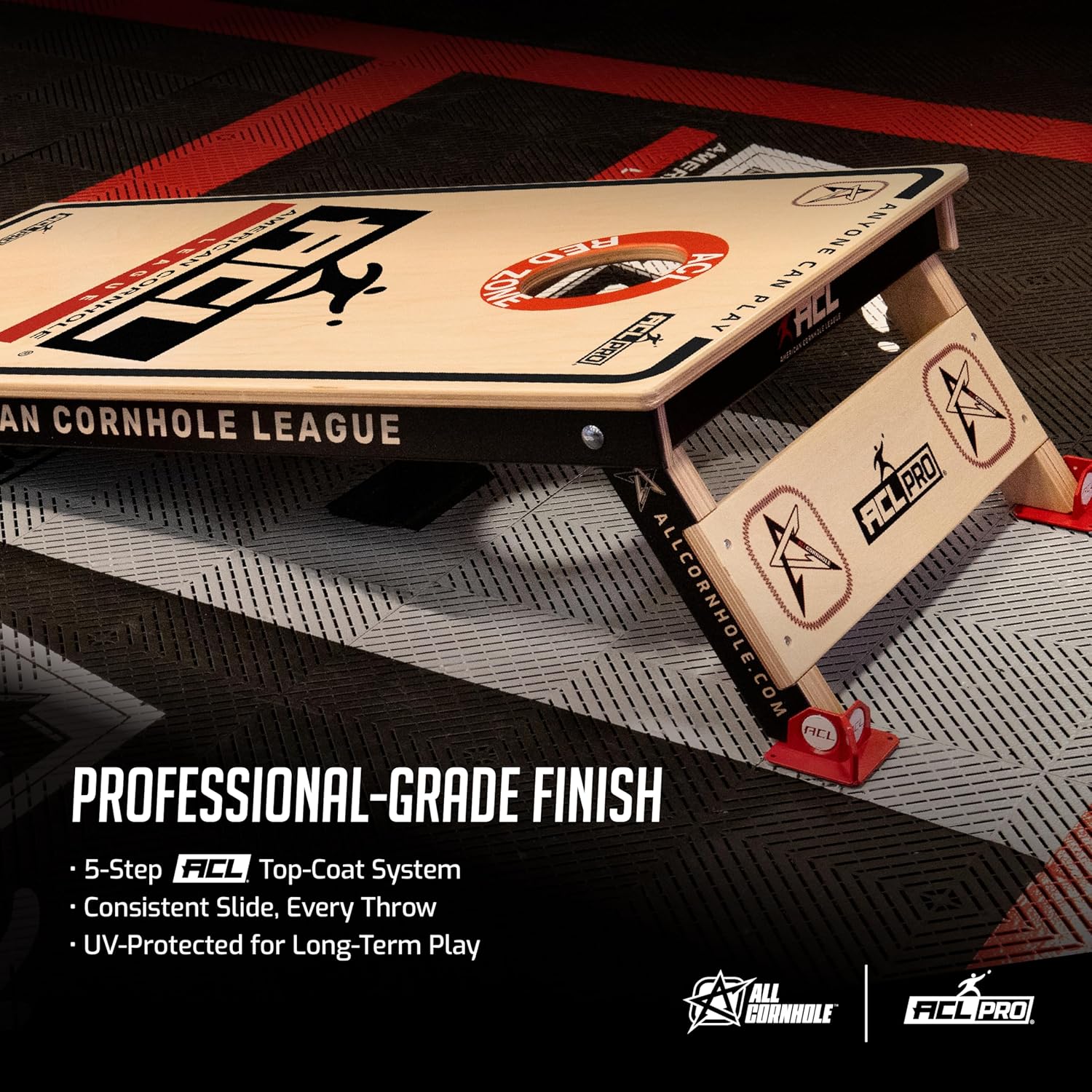 ACL® PRO 2x4 Cornhole Board – Officially Licensed Tournament-Grade Cornhole Set, 18mm Baltic Birch Surface, Professional 5-Step Finish, Furniture-Grade Frame with Reinforced No-Bounce Stability