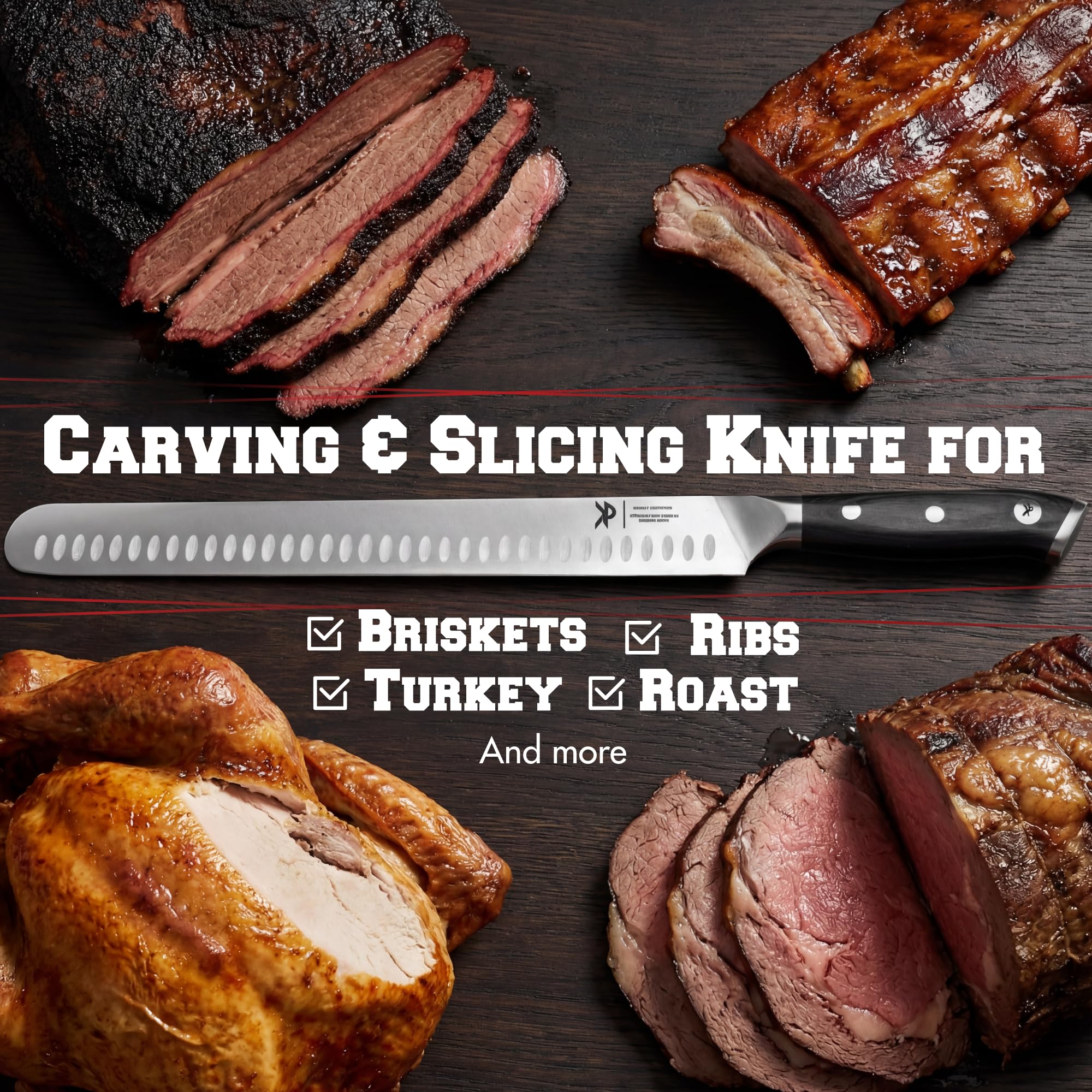 Kitchen perfection 12" Brisket Knife for Carving & Slicing Meat - BBQ Gifts — Amazon image 4