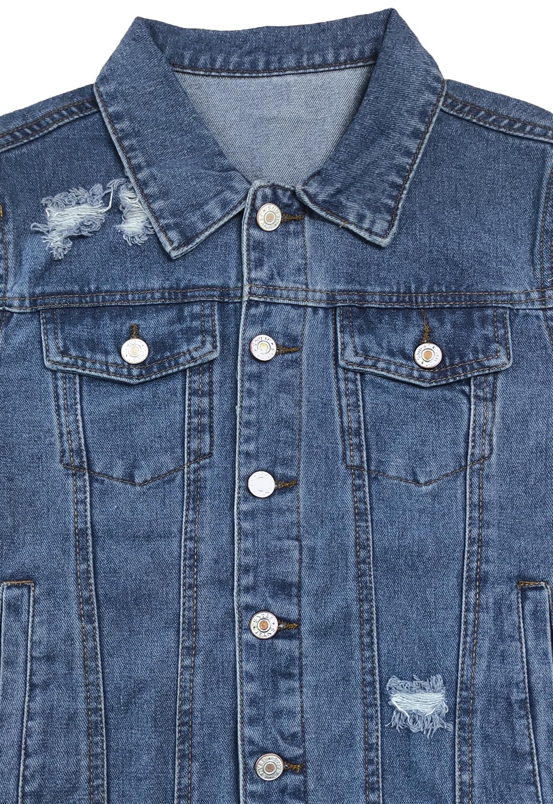 JayscreateEU Chaquetas vaqueras para mujer, chaqueta de camionero elástica de manga larga