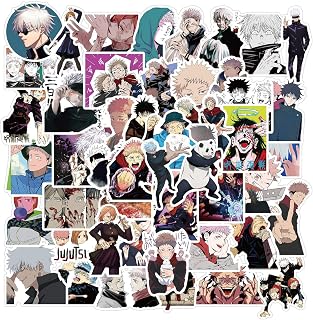 50PCS Jujutsu Kais Stickers for Water Bottle,Japanese Anime Stickers Waterproof Bike Skateboard Luggage Decal Graffiti Patches Decal (Jujutsu)