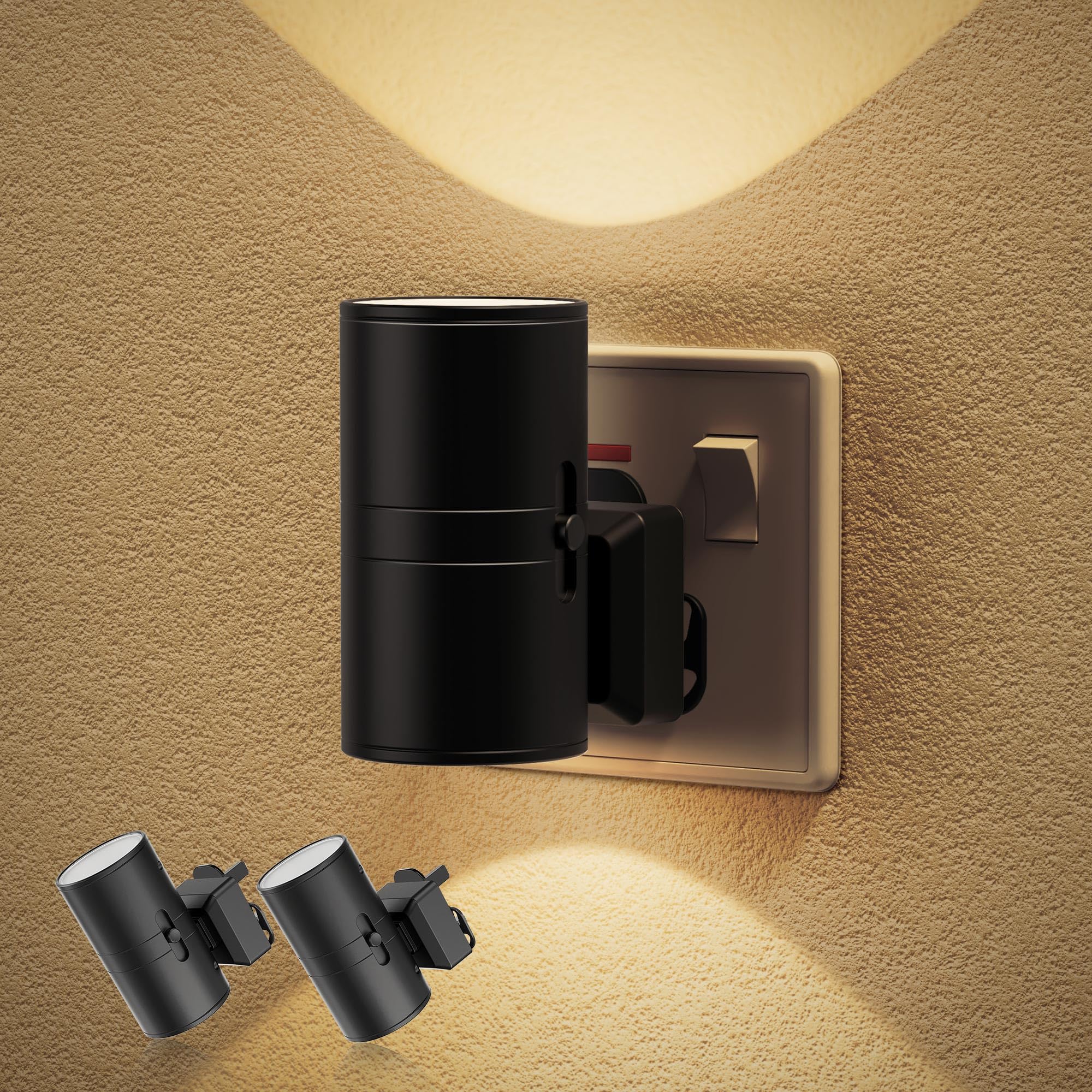 JandCase Plug in Night Light (Dusk to Dawn, 0-100LM, Warm White 3000K) – Dimmable Modern Night Light, Ideal for Hallway, Bathroom, Bedroom & Stairs, 2 Pack — image 1