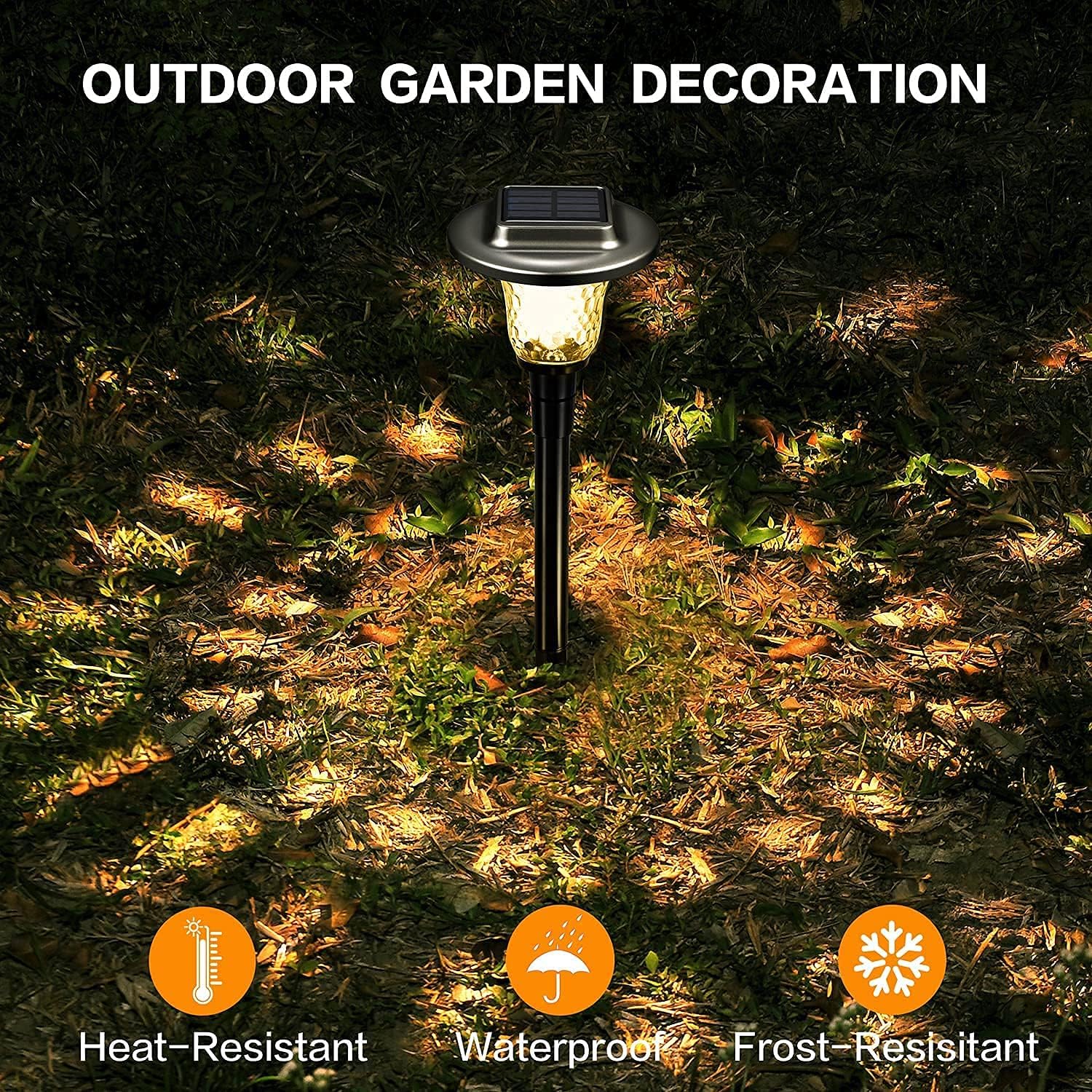 Super Big Clearance! UMICKOO Solar Outdoor Lights Garden, Color Changing Solar Lights Colorful Bright Glass Pathway Lights,Waterproof Solar Powered Landscape Path Lights for Lawn Walkway Yard Decorative (Set of 8)