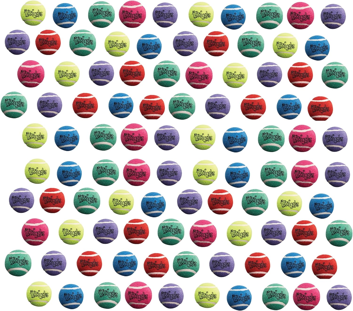 Bulk Tennis Ball Dog Toys Bright Colorful Durable Fun Fetch Chase Chew 2.5 inch (100 Balls)