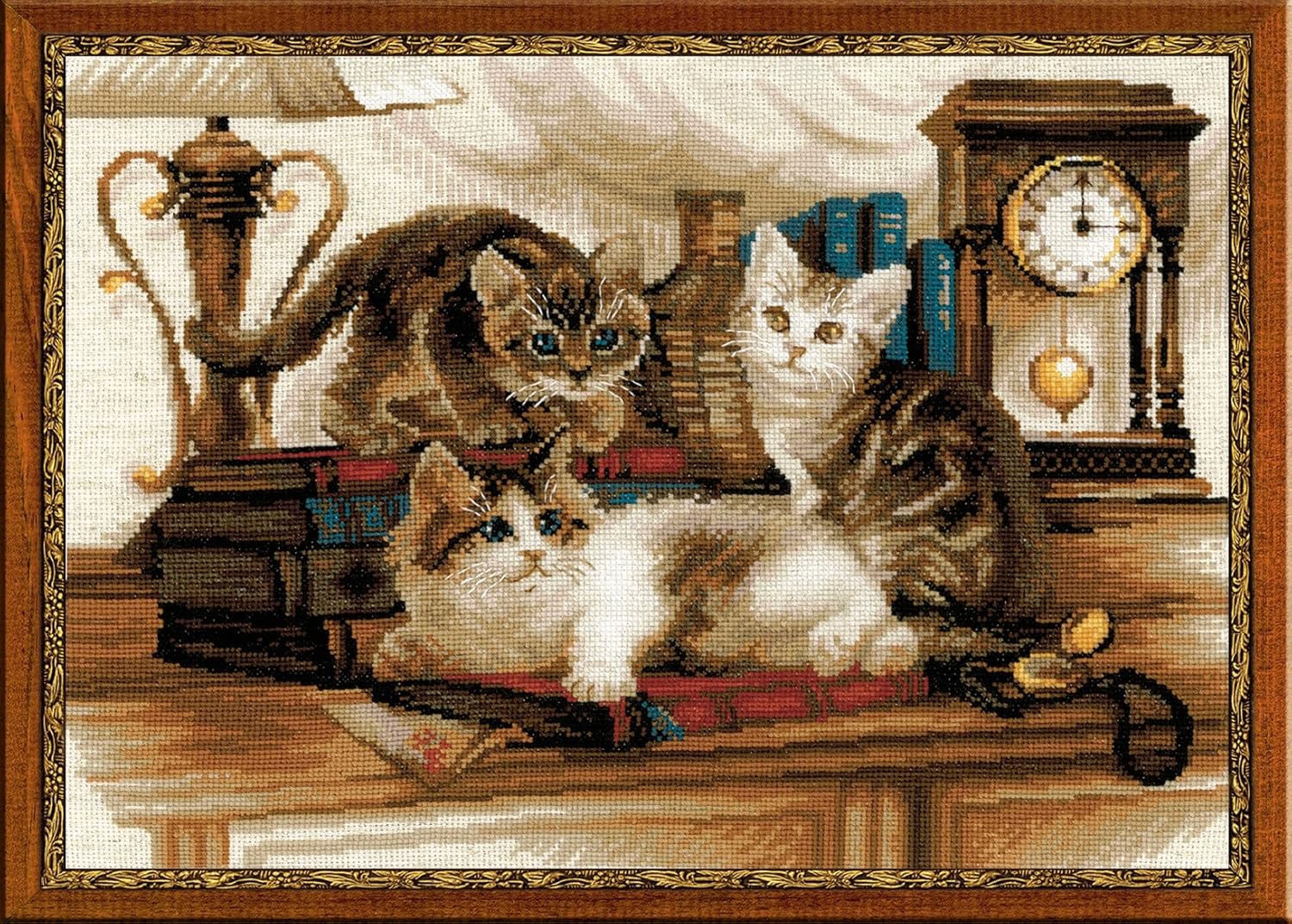 RIOLIS 1247 - Furry Friends - Counted Cross Stitch Kit 15.75 x11.75 Zweigart 14ct. Flaxen AIDA 20 Colors