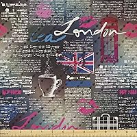 Vista 20 de Ambesonne The Yard, tela marfil de pétalos victorianos medievales barrocos de tonos suaves, patrón de primavera, tela de microfibra para artes