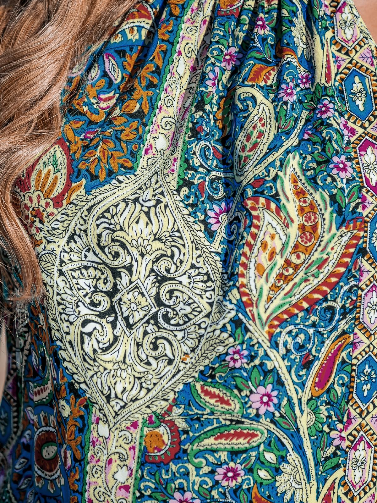 CUPSHE Mini abito da donna Boho Halter senza maniche Paisley Self Tie Back Estate Casual Beach Dress