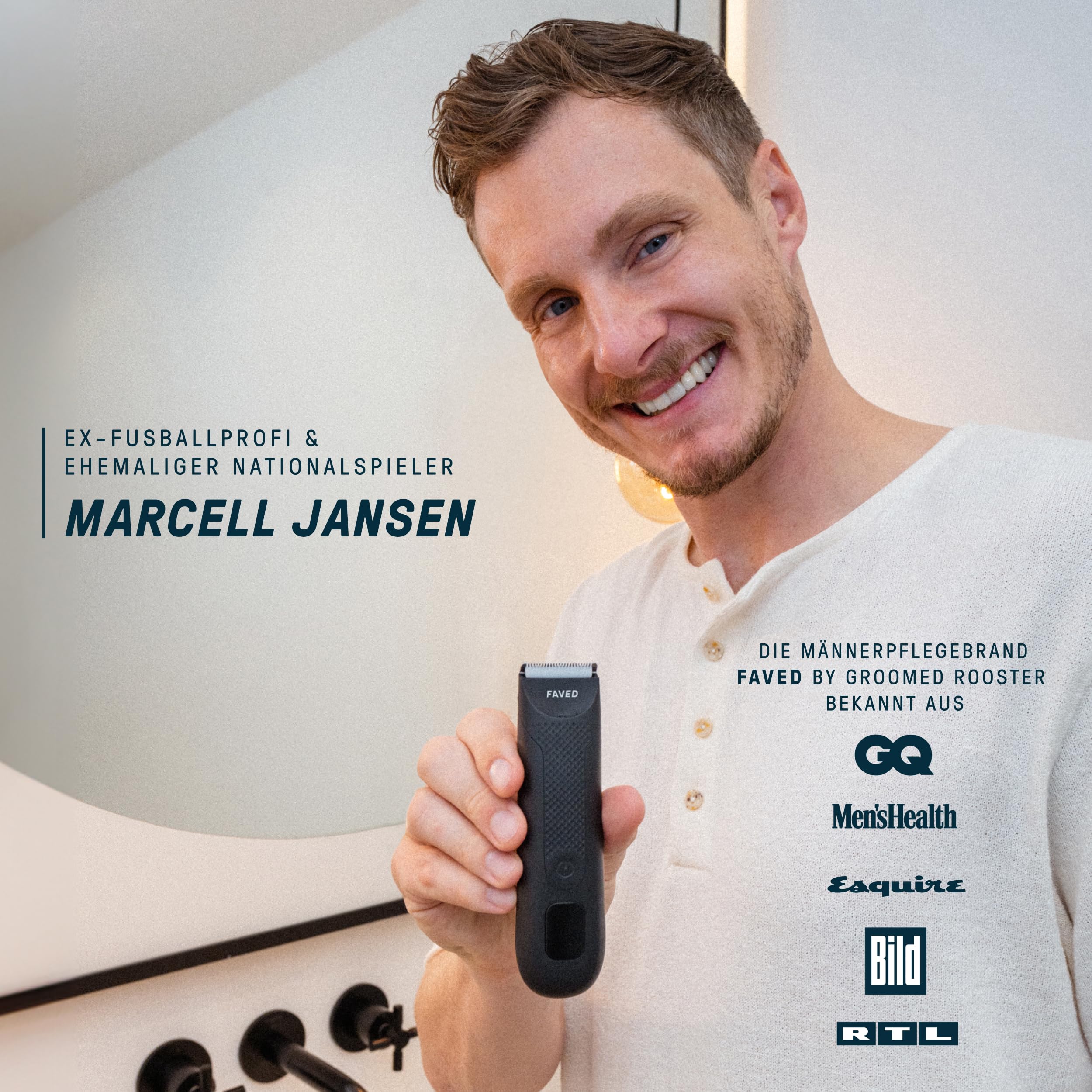 The Bodygroomer - nutshaver, Rasoio parti intime & corpo uomo, a prova di doccia, 90 min. di autonomia, luce LED, stazione di ricarica - rasa palle & schiena da Groomed Rooster